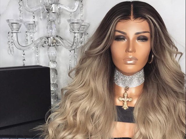 Gradual champagne color long hair - Click Image to Close